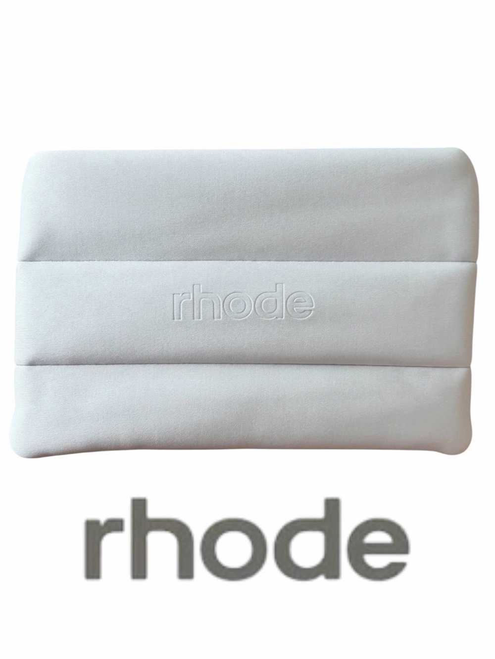 RHODE Skin Puffy Makeup Bag Grey Quilted Cosmetic Pouch